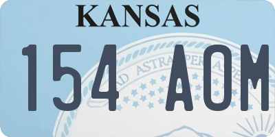 KS license plate 154AOM