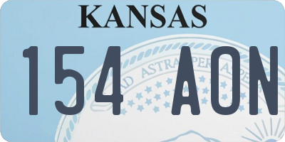 KS license plate 154AON