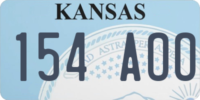 KS license plate 154AOO