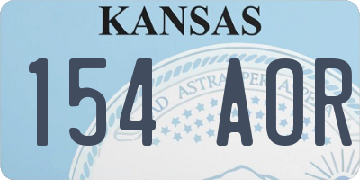 KS license plate 154AOR
