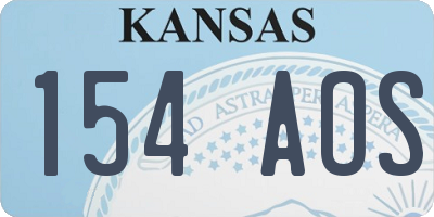 KS license plate 154AOS