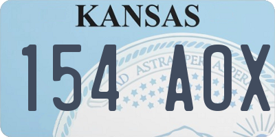 KS license plate 154AOX