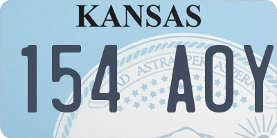 KS license plate 154AOY