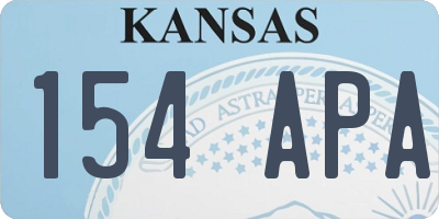 KS license plate 154APA