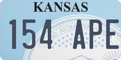 KS license plate 154APE