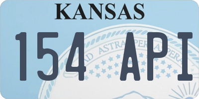 KS license plate 154API
