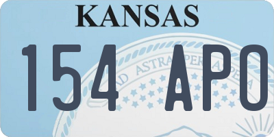KS license plate 154APO