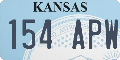 KS license plate 154APW