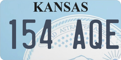 KS license plate 154AQE
