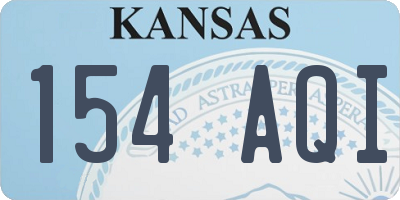 KS license plate 154AQI
