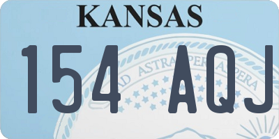 KS license plate 154AQJ