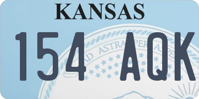 KS license plate 154AQK