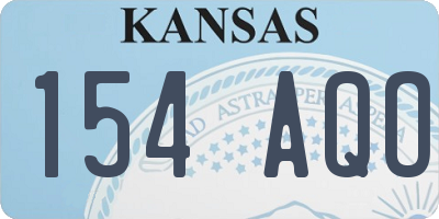 KS license plate 154AQO