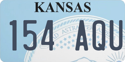 KS license plate 154AQU