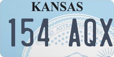 KS license plate 154AQX