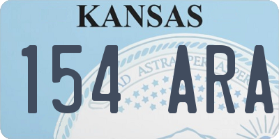 KS license plate 154ARA