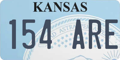 KS license plate 154ARE
