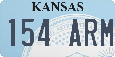 KS license plate 154ARM