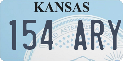 KS license plate 154ARY