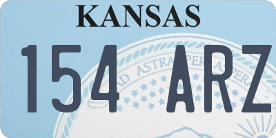 KS license plate 154ARZ