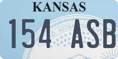KS license plate 154ASB
