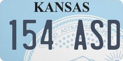 KS license plate 154ASD
