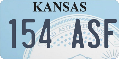 KS license plate 154ASF