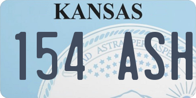 KS license plate 154ASH