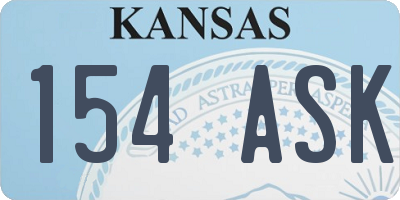 KS license plate 154ASK