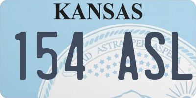 KS license plate 154ASL