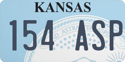 KS license plate 154ASP