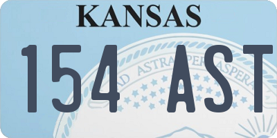 KS license plate 154AST