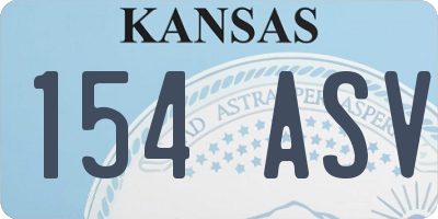 KS license plate 154ASV