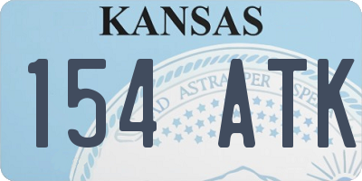 KS license plate 154ATK