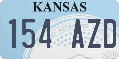 KS license plate 154AZD