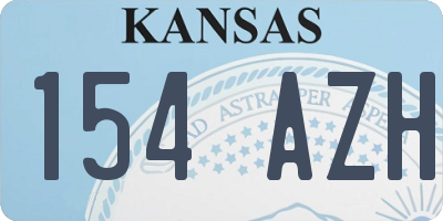 KS license plate 154AZH