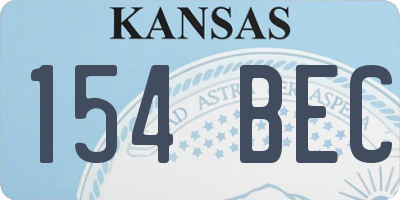 KS license plate 154BEC