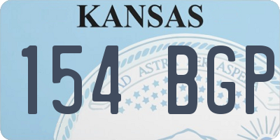 KS license plate 154BGP