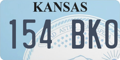 KS license plate 154BKO