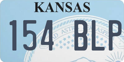 KS license plate 154BLP