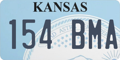 KS license plate 154BMA