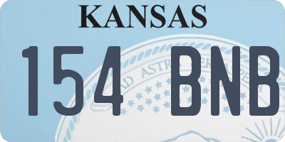 KS license plate 154BNB