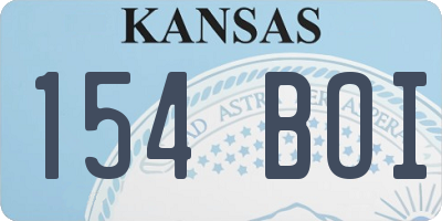 KS license plate 154BOI