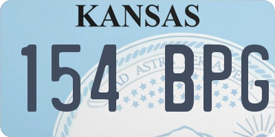 KS license plate 154BPG
