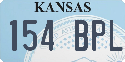 KS license plate 154BPL