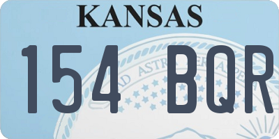 KS license plate 154BQR