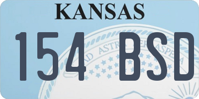 KS license plate 154BSD