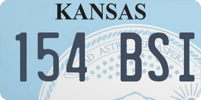 KS license plate 154BSI