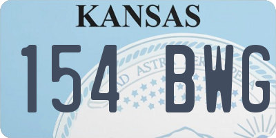 KS license plate 154BWG