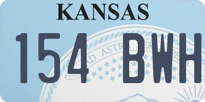 KS license plate 154BWH